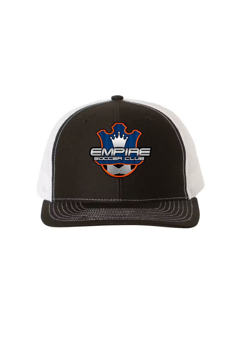 Embellished & embroidered black trucker hat